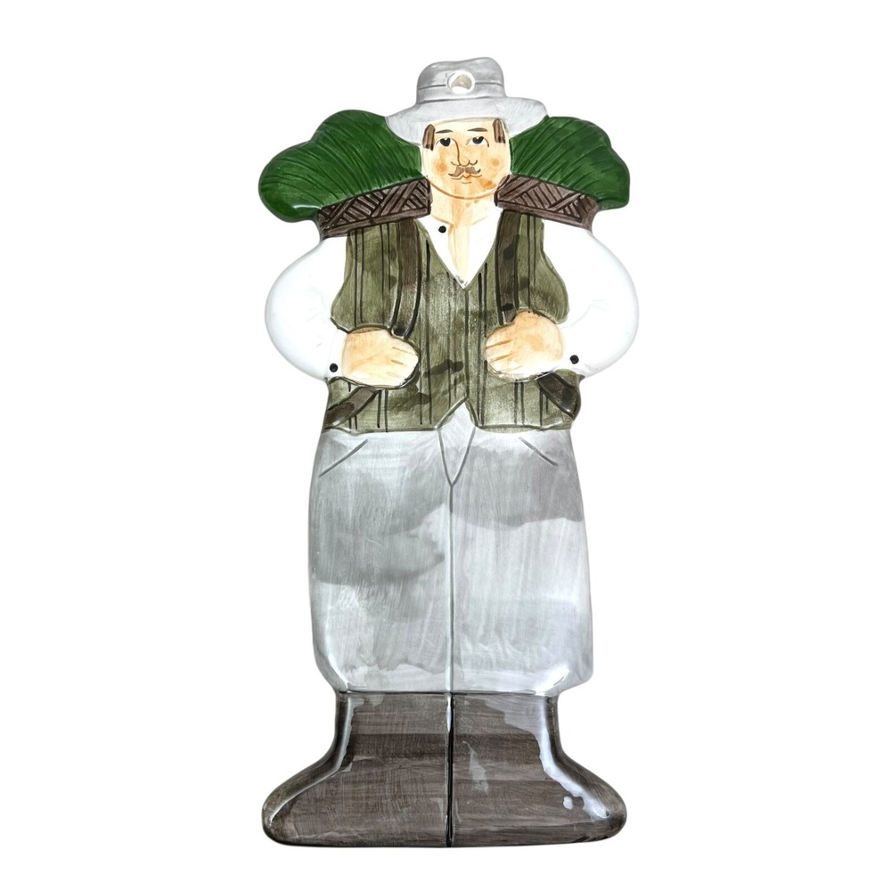 Sigma Tastesetter Les Artisans Ceramic Hanging Plaque Farmer 1983  Sz 9.5 in